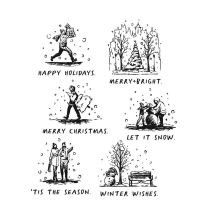 Holiday Sketchbook Tim Holtz Cling Stamps - 7 inch by 8.5 inch (CMS456)