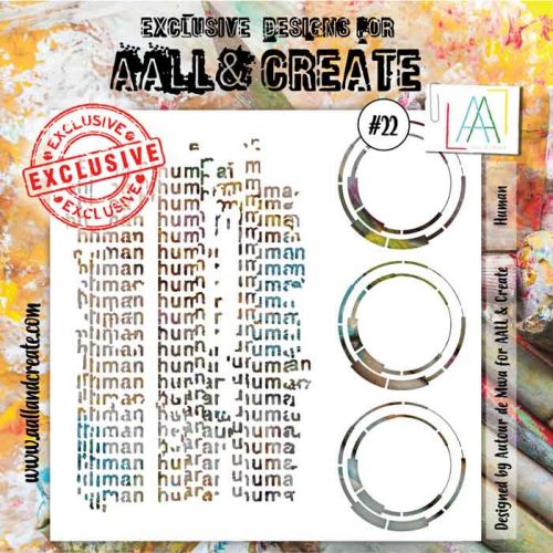 Human - No. 22 Aall and Create Stencil - 6 in by 6 in (15cm by 15cm)