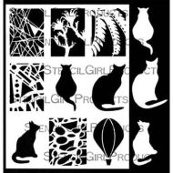 ATC Mixup Swatton No. 1 Stencil (L768) designed by Cecilia Swatton for StencilGirl (9 inch by 12 inch) 