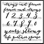 Always and Forever 6 inch by 6 inch Stencil (S853) by Cat Kerr for Stencil Girl