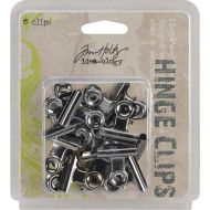 Antique Nickel Tim Holtz Idea-Ology (*UK ONLY*) Metal Hinge Clips 1 inch (15 pack)