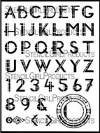 Art Deco Alphabet 9 inch by 12 inch Stencil (L500) by Gwen Lafleur for StencilGirl