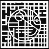 Asian Character Impressions 3 Small Stencil (S446) designed by Carol Wiebe for StencilGirl 6 inch by 6 inch