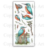 CS134D Kingfishers Hobby Art Clear Stamp Set 