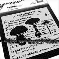 3 champignons 6 inch square stencil by Edwige Verriere and Carabelle Studio (TECA60031)