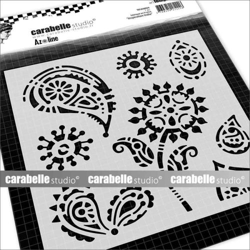 Inspiration India 6 inch Square Stencil (TECA60024) by Azoline for Carabelle Studio