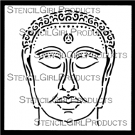 Chinese Garden Buddha Mini (M264) designed by Gwen Lafleur for Stencil Girl (4 inch by 4 inch)