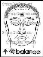 Chinese Garden - Buddha (L732) designed by Gwen Lafleur for Stencil Girl (9 inch by 12 inch)