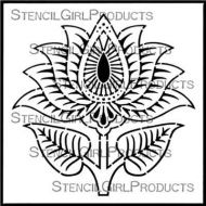 Chinese Garden - Lotus (S710) designed by Gwen Lafleur for Stencil Girl (6 inch by 6 inch)