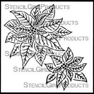 Christmas Poinsettias 6 inch by 6 inch Stencil (S515) by Gwen Lafleur for StencilGirl