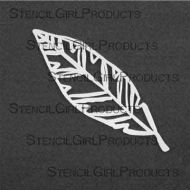 Classic Feather Retake Stencil and Mask (M068) designed by Rae Missigman for StencilGirl 4 inch by 4 inch