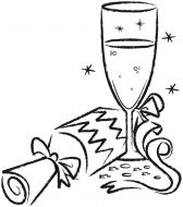Crafty Stamps - Large Champagne and Cracker - XM138F