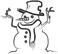 Crafty Stamps - Large Snowman (twiggy) - XM143F