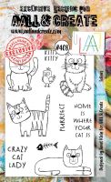 Felines (No. 408) A6 sized stamp by Janet Klein for Aall and Create (AAL00408)