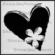 Heart Flower 6 Stencil (S103) designed by Terri Stegmiller for Stencil Girl (6 inch by 6 inch)