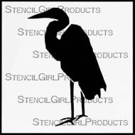 Heron Stencil (S175) designed by Cecilia Swatton for StencilGirl 6 inch by 6 inch
