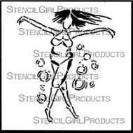 Loose Woman No. 1 Small Stencil (S418) designed by Sue Pelletier for StencilGirl (6 inch by 6 inch)