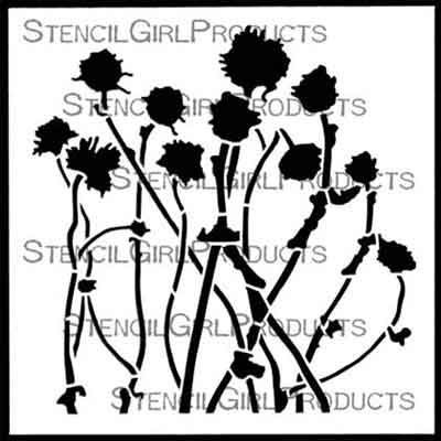 Mikki's Flowers 6 inch by 6 inch Stencil (S604) by Cecilia Swatton for StencilGirl