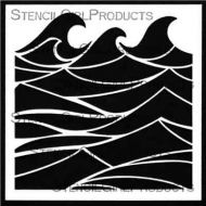 Mini Waves Stencil (M253) designed by Mary C. Nasser for StencilGirl 4 inch by 4 inch