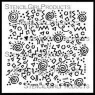 Organic Zen Celebrate 6 inch by 6 inch Stencil (S589) by Jamie Fingal for StencilGirl