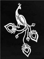 Ornamental Peacock (L403) Stencil designed by Gwen Lafleur for StencilGirl (9