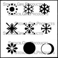 Planner Winter Symbols 4 Stencil (M150) designed by Mary Beth Shaw for StencilGirl 4 inch by 4 inch