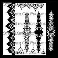 Pointed Scalloped Border Stencil and Mask (L649) designed by Valerie Sjodin for StencilGirl 9 inch by 12 inch