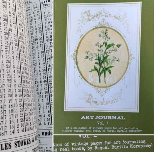*GB ONLY* Art Journal Vol 1, or a collection of vintage pages for art journaling without ruining real books, by Raquel Burillo (Scrapcosy)