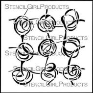 Scribble Roses Stencil (S525) designed by Mary Beth Shaw for Stencil Girl (6 inch by 6 inch)