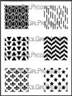 Squares Mini Printmaking Set No. 1 9 inch by 12 inch Stencil (L692) by Ann Butler for StencilGirl
