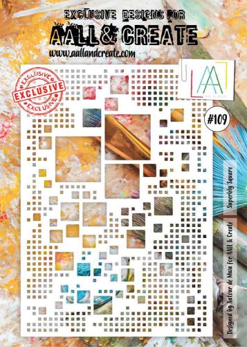 No. 109 Superbly Square Stencil (A4) by Autour De Mwa for Aall and Create