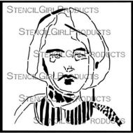 Sweet Face Girl Small 6 inch by 6 inch Stencil (S859) by Jeanne Oliver for StencilGirl