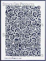 Swirly Floral Stencil (L060) designed by June Pfaff Daley for Stencil Girl (9 inch by 12 inch)