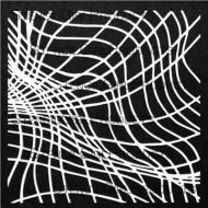Thick Crossed Line Waves designed by Trish McKinney for Stencil Girl (6 inch by 6 inch)