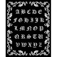 Thick stencil 20x25 cm - Sleeping Beauty alphabet by Stamperia (KSTD075)