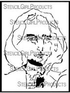 Thoughtful Face Large 9 inch by 12 inch Stencil (L839) by Jeanne Oliver for StencilGirl