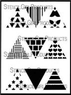 Triangles Mini Printmaking Set No. 1 9 inch by 12 inch Stencil (L701) by Ann Butler for StencilGirl