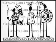 Tribal Men Stencil (L397) designed by Desiree Habicht for StencilGirl (9 inch by 12 inch)