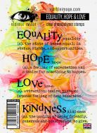 Equality Hope Love stamp set by Visible Image