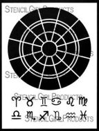 Zodiac Chart Stencil (L816) designed by Kathryn Costa for StencilGirl (9 inch by 12 inch)