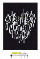 Carabelle Studio - Stencil A6 - Alphabetical heart (TE60057)