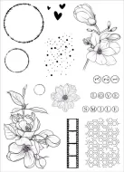 Bokeh Flowers A5 polymer stamp Click with Love Collection (CS0263) designed by Nuneka for Funky Fossil Designs