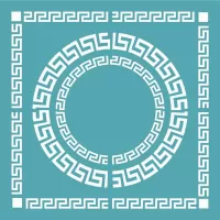 Grecian Frame Stencil 145mm square Rock Gods Collection by Funky Fossil Designs (ST0776)