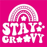 Stay Groovy stencil 145mm square (ST240318) Hippy Chicks Collection by Zinksi Art and Funky Fossil Designs