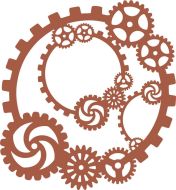Cogs and Gears Mask 145mm square stencil by Funky Fossil Designs (ST0732)