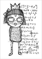 Maths Girl (CS074a8) a7 clear polymer stamp by Zinksi Art and Funky Fossil Designs