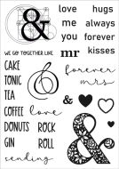Love & (CS0102) a5 clear polymer stamp set by Funky Fossil Designs
