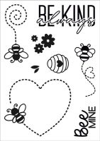 Bee Kind A6 clear stamp set by Funky Fossil Designs (CS0169)