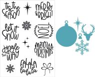Bauble Wishes Christmas 2023 a5 stamp and die set (CS0226) by Funky Fossil Designs