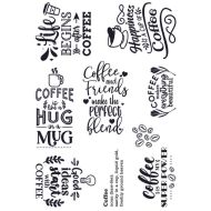 Coffee and Friends (CS077) A5 polymer stamp by Funky Fossil
